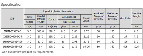 3v微型減速電機(jī)技術(shù)參數(shù)